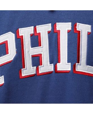 Men's Royal, Red Philadelphia 76ers Big and Tall Double Contrast Pullover Hoodie