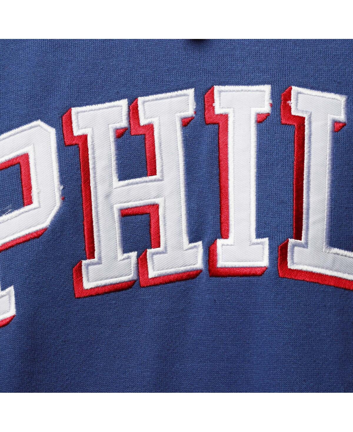 Fanatics Men's  Royal, Red Philadelphia 76ers Big And Tall Double Contrast Pullover Hoodie In Royal,red