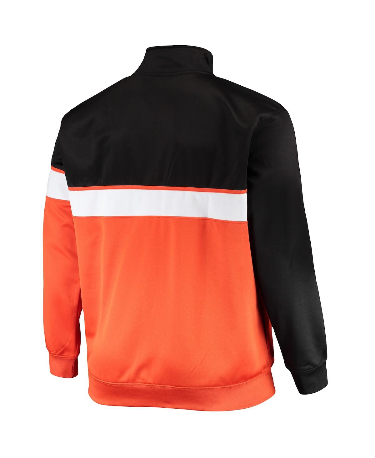 Shop Profile Men's Black, Orange Phoenix Suns Big And Tall Pieced Body Full-zip Track Jacket In Black,orange