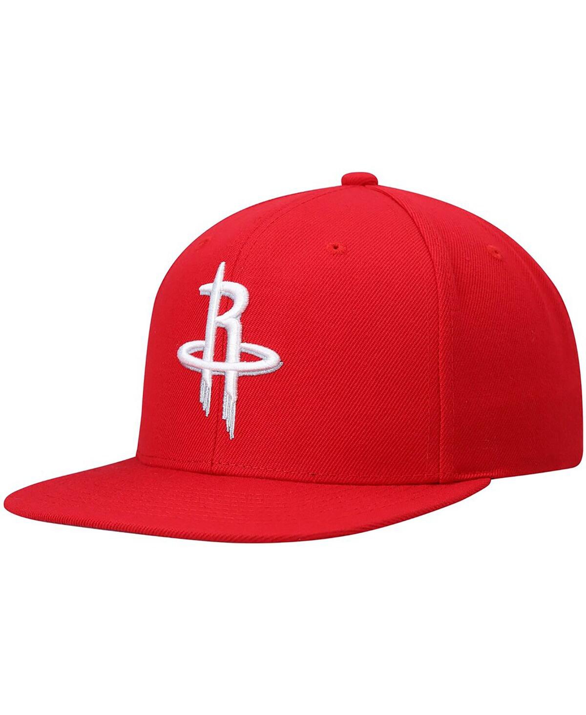 Shop Mitchell & Ness Men's  Red Houston Rockets Ground 2.0 Snapback Hat