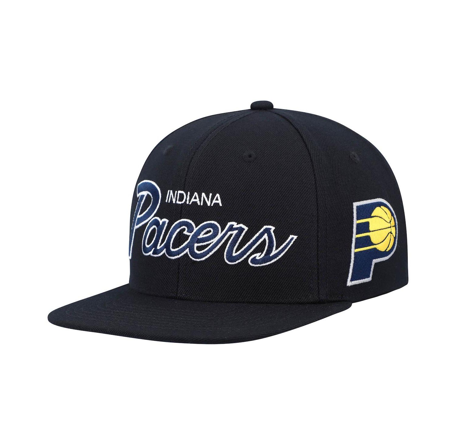 Men's Black Indiana Pacers Hardwood Classics Script 2.0 Snapback Hat