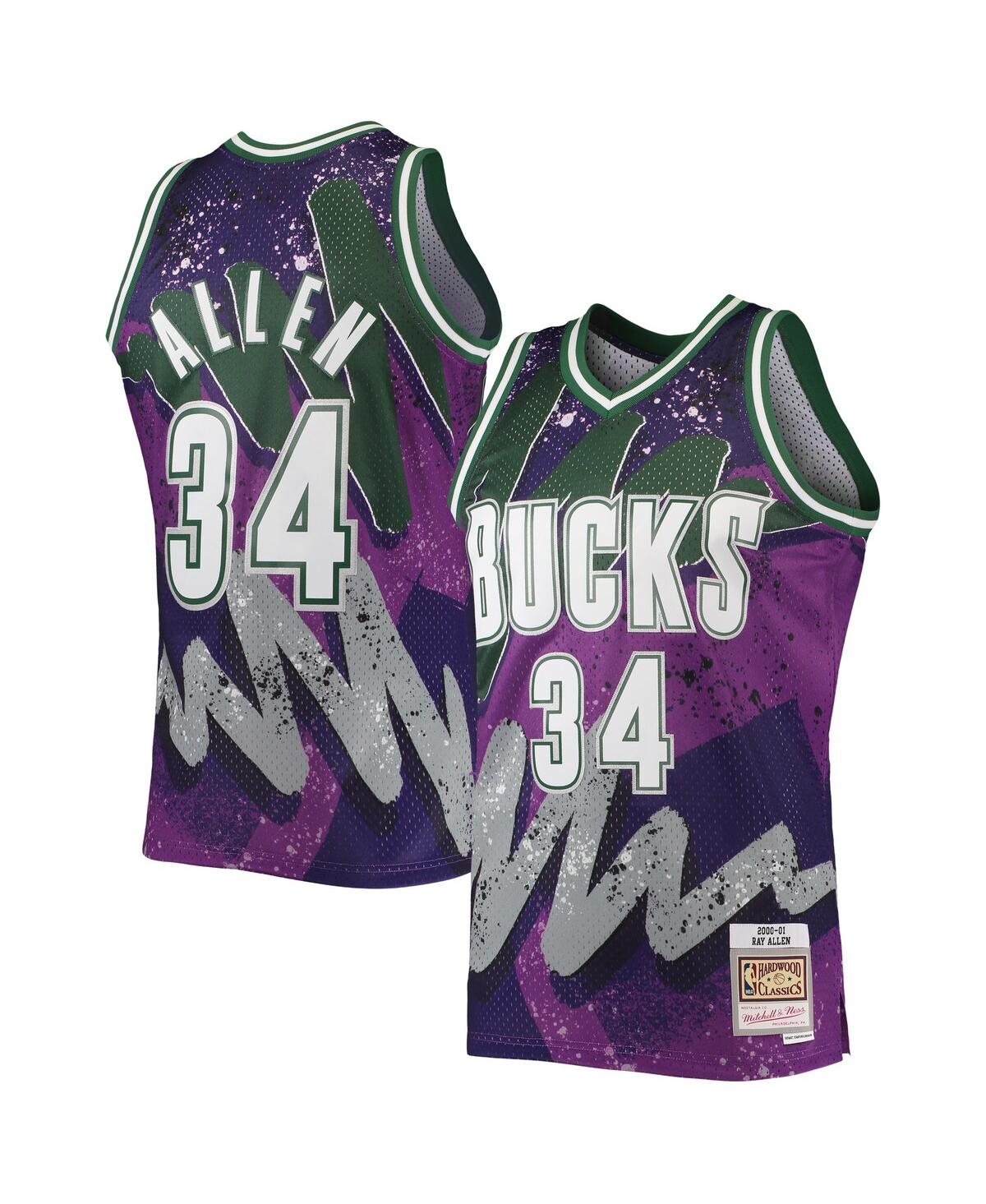 Men's Mitchell & Ness Ray AllenMilwaukee Bucks Hardwood Classics 2000 Hyper Hoops Swingman Jersey - Purple