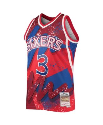 Men's Allen Iverson Red Philadelphia 76ers Hardwood Classics 1996 Hyper Hoops Swingman Jersey