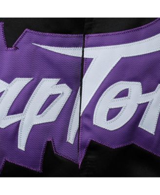 Men's Black, Red Toronto Raptors Hardwood Classics Reload 3.0 Raglan Full-Snap Satin Jacket