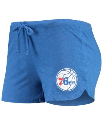 Women's Heathered Royal, Heathered Red Philadelphia 76ers Raglan Long Sleeve T-shirt and Shorts Sleep Set