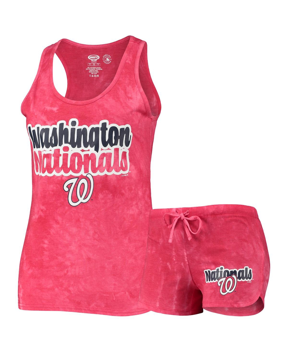 Concepts Sport Women's  Red Washington Nationals Billboard Racerback Tank Top And Shorts Set In Red