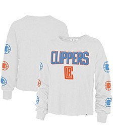 Women's '47 White La Clippers 2021/22 City Edition Call Up Parkway Long Sleeve T-shirt