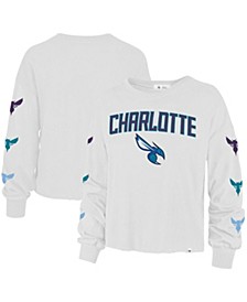 Women's '47 White Charlotte Hornets 2021/22 City Edition Call Up Parkway Long Sleeve T-shirt