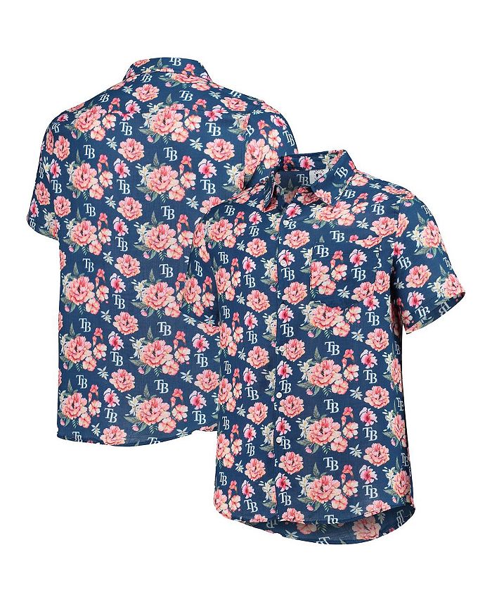 FOCO Men's FOCO Navy Tampa Bay Rays Floral Linen Button-Up Shirt