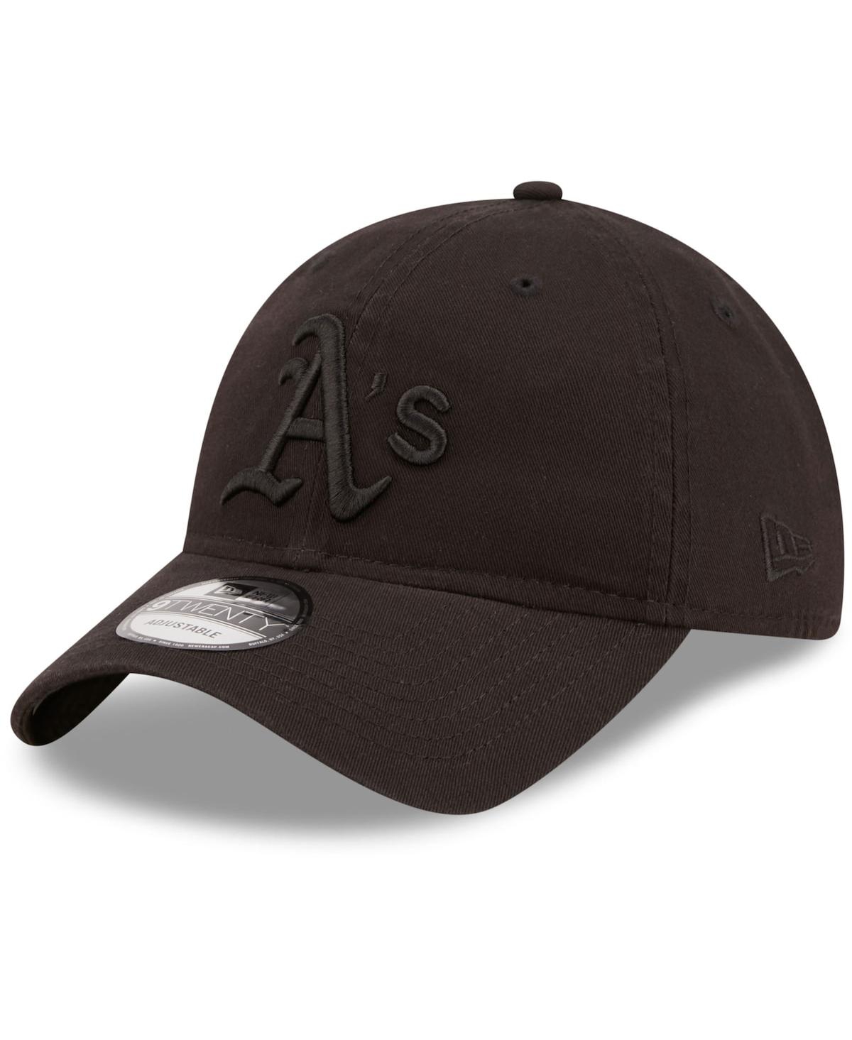 New Era Men's  Oakland Athletics Black On Black Core Classic 2.0 9twenty Adjustable Hat In Black