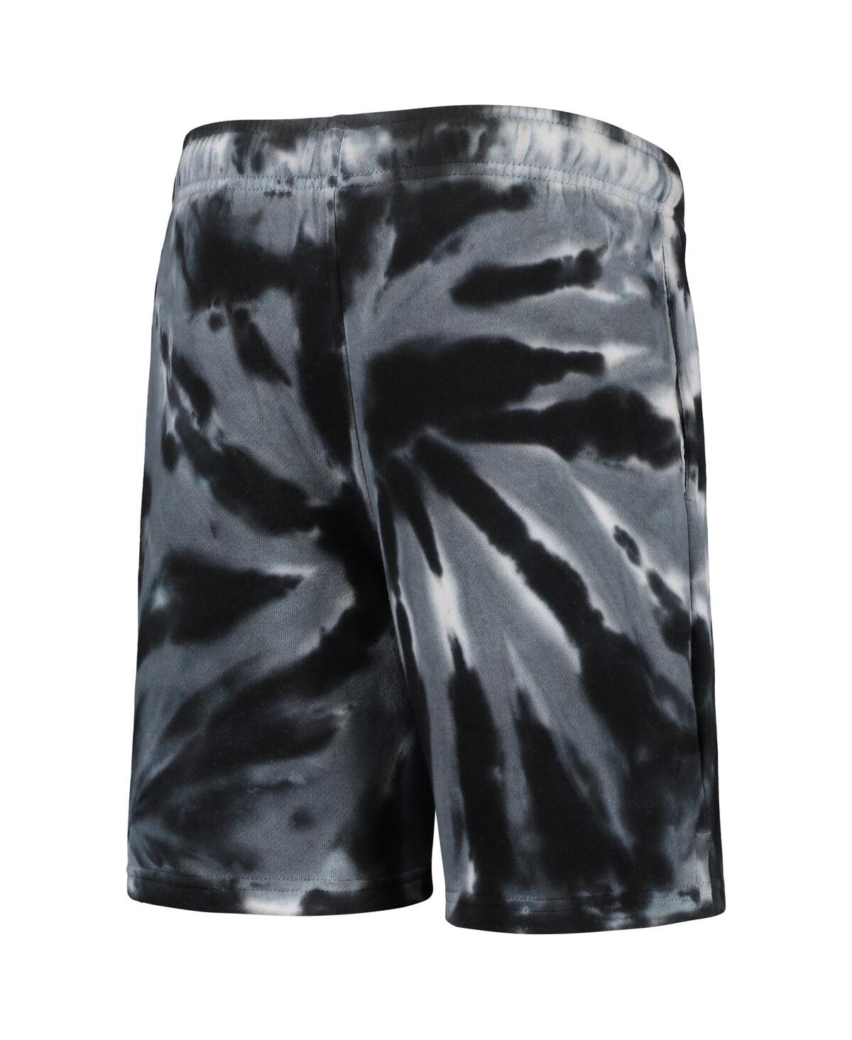 Outerstuff Big Boys Black Brooklyn Nets Santa Monica Tie-dye Shorts In Black
