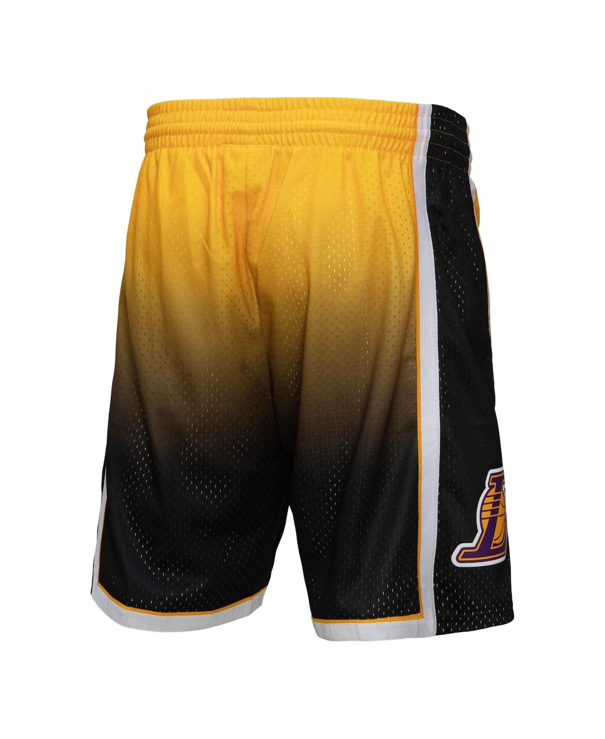 Men's Mitchell & Ness Black Los Angeles Lakers 2009/10 Hardwood Classics Fadeaway Reload 3.0 Swingman Shorts - Black