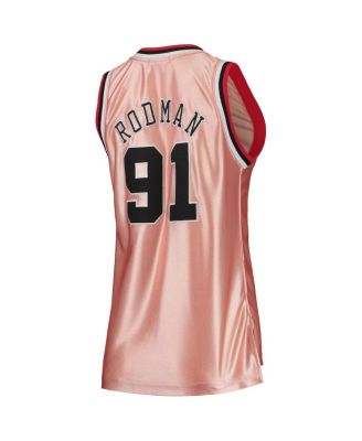 Women's Mitchell & Ness Dennis Rodman Pink Chicago Bulls 75th