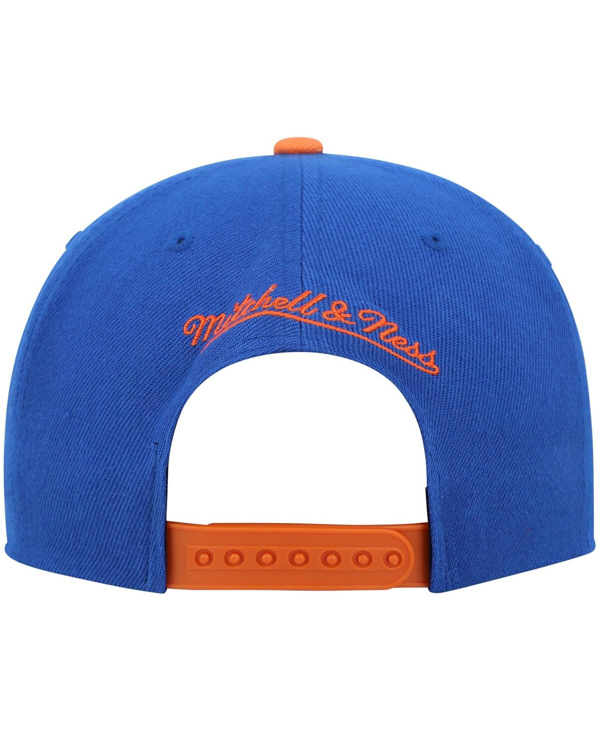 Mitchell & Ness Men's  Blue And Orange New York Knicks Hardwood Classics Snapback Hat In Blue,orange