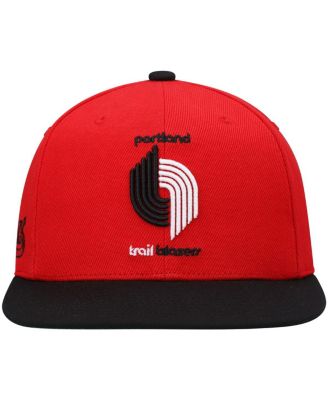Men's Red and Black Portland Trail Blazers Hardwood Classics Snapback Hat