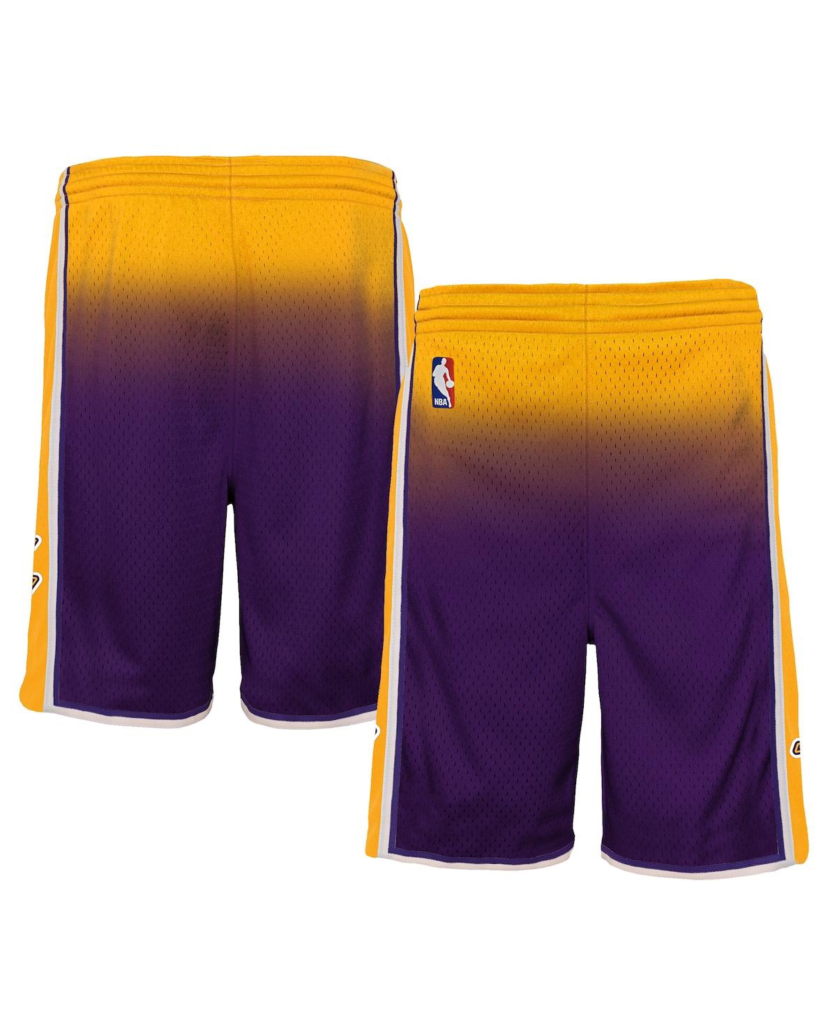 Mitchell & Ness Youth  Gold/purple Los Angeles Lakers 2009/10 Hardwood Classics Fadeaway Reload 3.0 S In Gold,purple