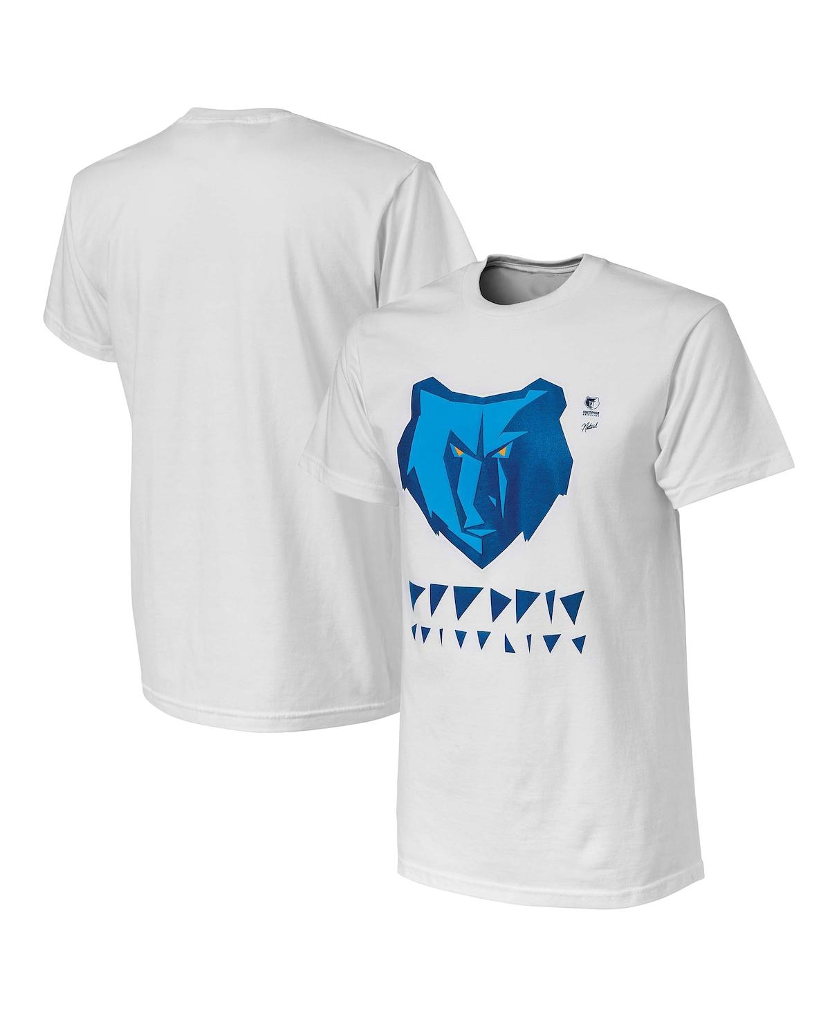 Nba Exclusive Collection Men's Nba X Naturel White Memphis Grizzlies No Caller Id T-shirt