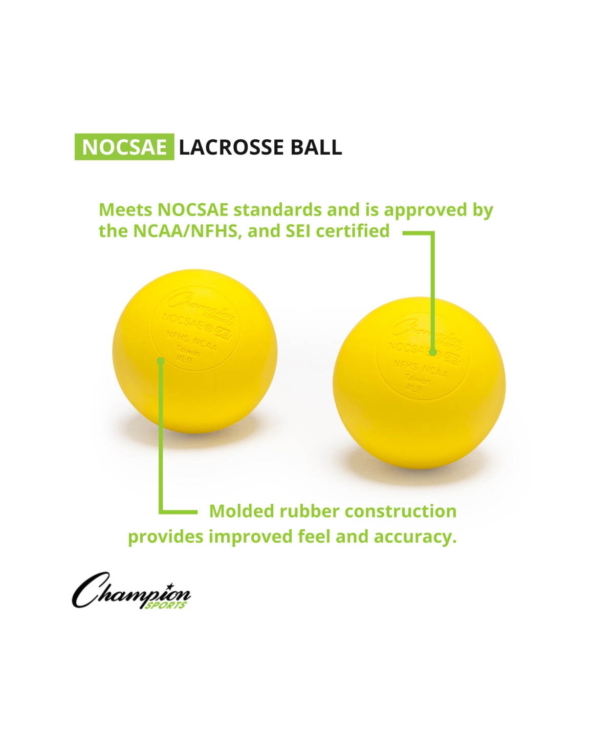 Shop Champion Sports Lacrosse Balls, Pack Of 12 In Yellow