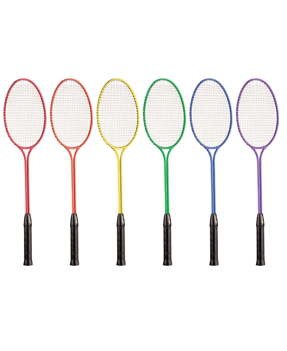 Champion Sports Tempered Steel Twin Shaft Badminton Rackets, Set of 6