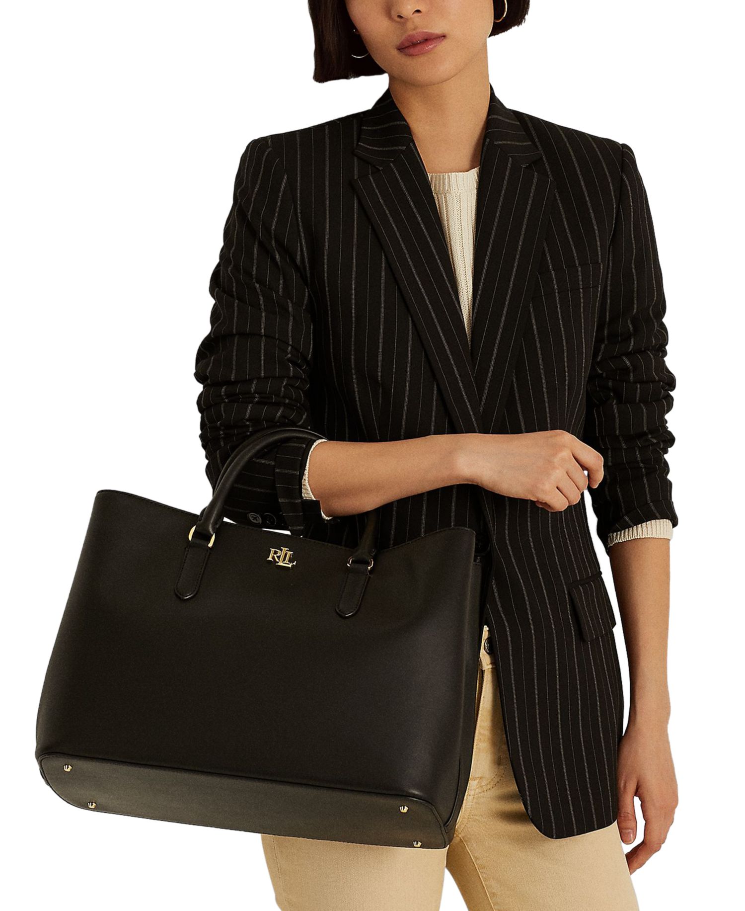 Marcy Full-Grain Leather Large Satchel Bag