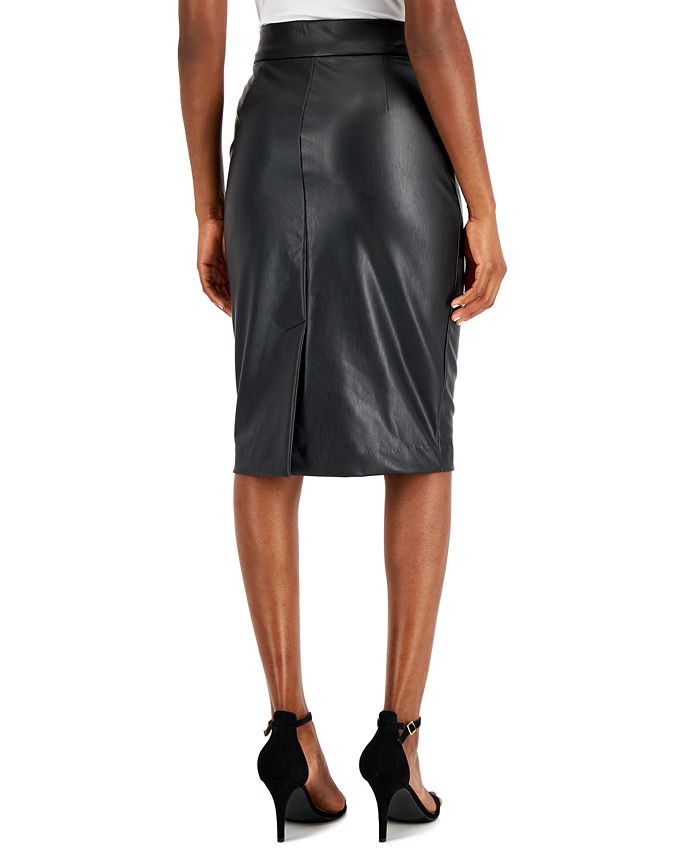 Anne Klein Women's PullOn Faux Leather Skimmer Skirt Macy's