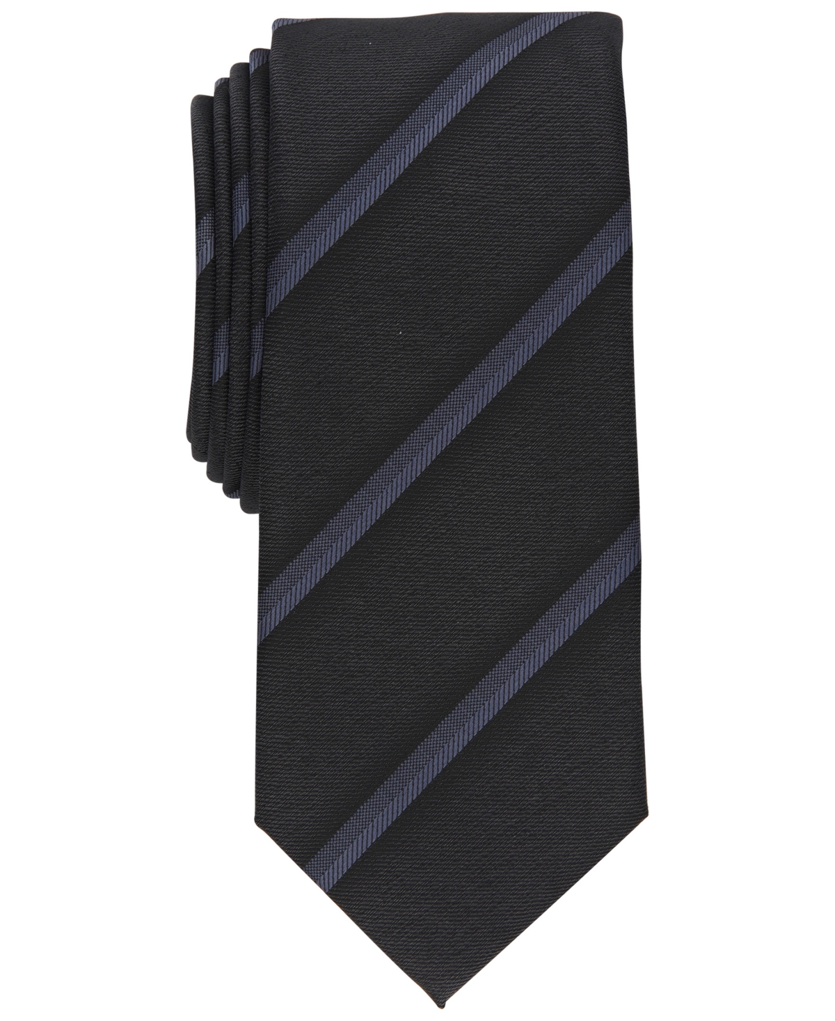 Alfani Men's Desmet Striped Slim Tie, Created For Macy's In Black