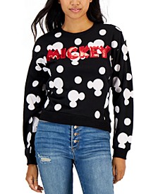 Sequin-Embellished Mickey Mouse Print Sweatshirt