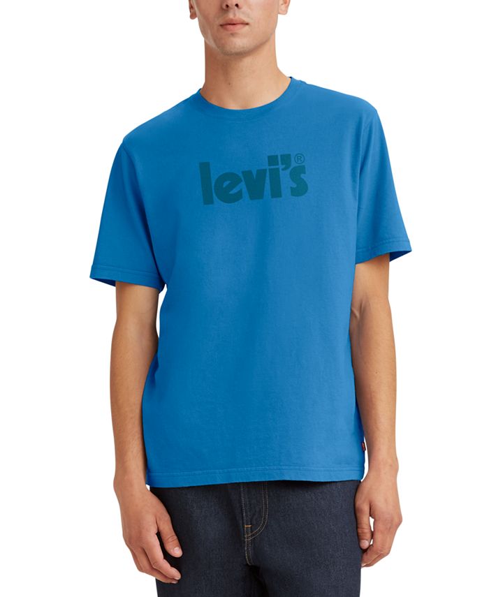 Levi's Men's Relaxed Fit Crewneck Poster Logo T-shirt & Reviews - T-Shirts  - Men - Macy's