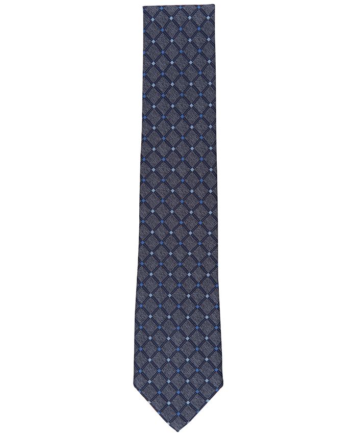 Club Room Men's Stanton Grid Tie, Created for Macy's - Macy's