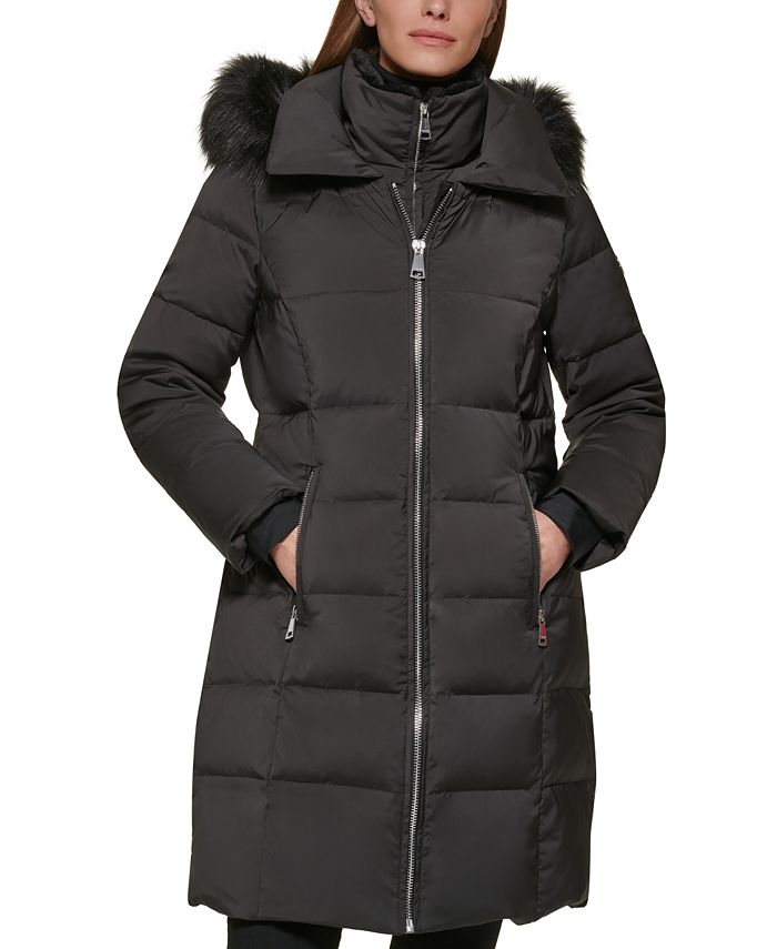 toon Neem de telefoon op nicht Calvin Klein Women's Faux-Fur-Trim Hooded Down Puffer Coat & Reviews - Coats  & Jackets - Women - Macy's