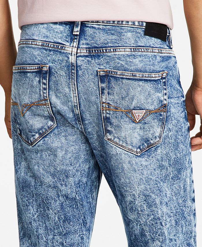 GUESS Men's Vermont Straight Leg Boot Cut Ston Wash Jeans Macy's
