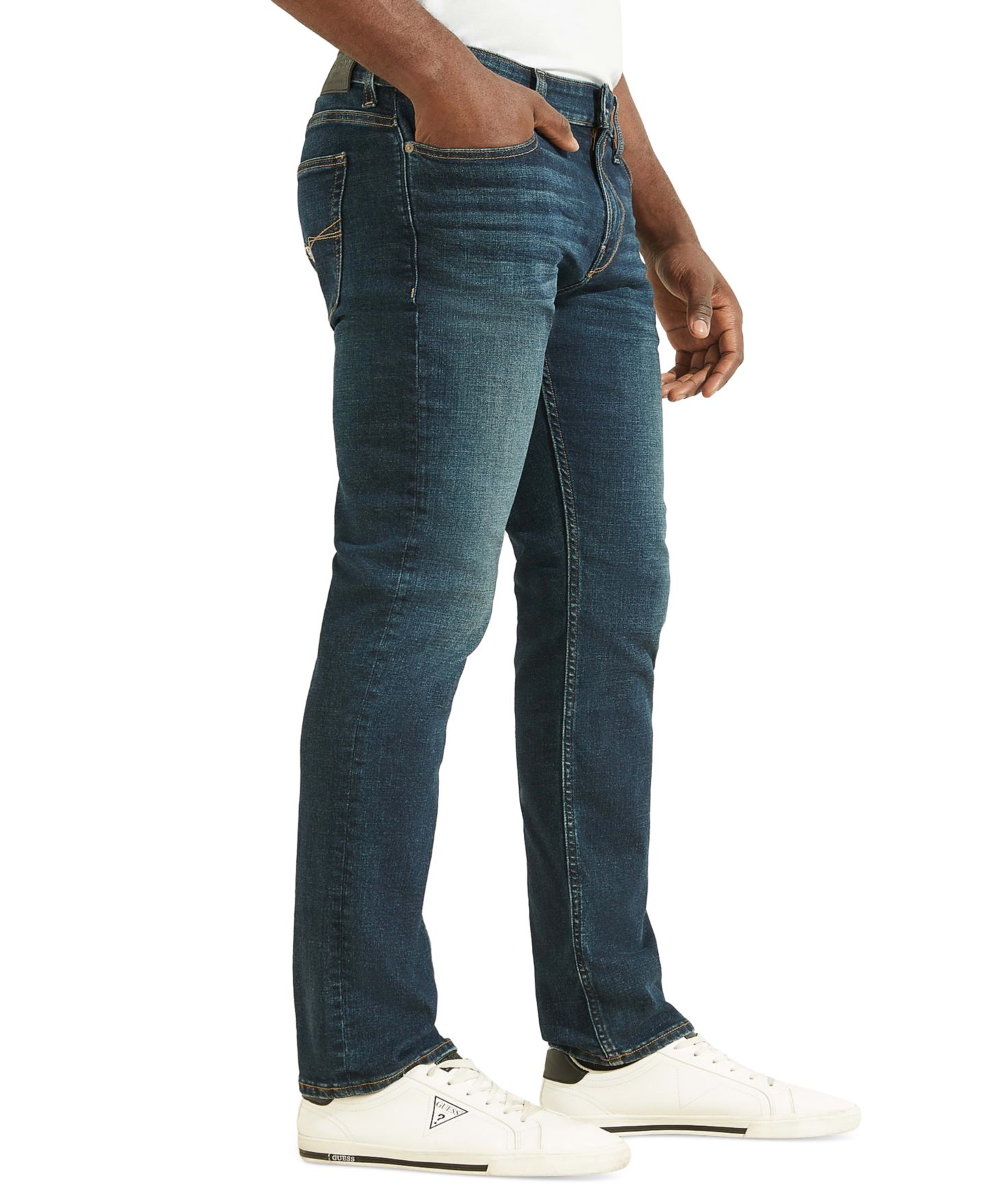 Мужские джинсы GUESS Slim Straight Fit, цвет: Синий — фото 2