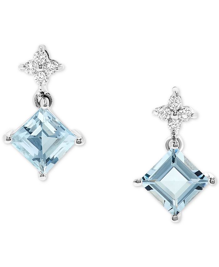 Macys store aquamarine earrings