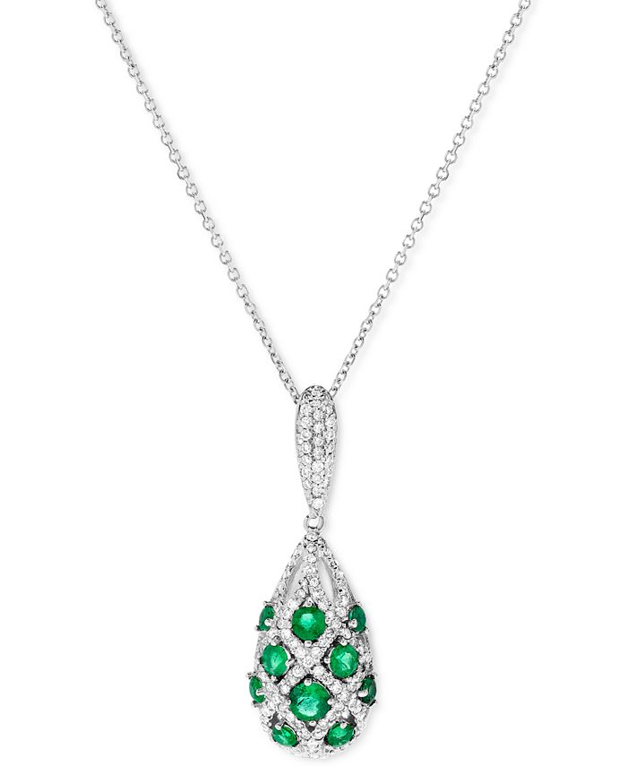 Macy s Emerald 7 8 ct. t.w. Diamond 1 20 ct. t.w. 16