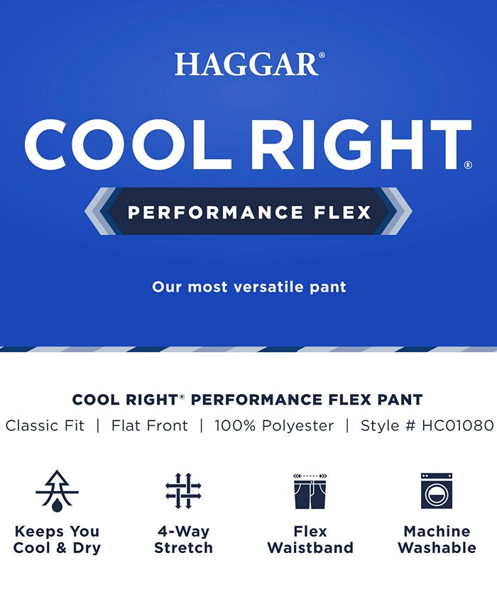 Pantaloni Uomo Classici Slim Fit Haggar Cool Right Performance Flex | Tessuto Tecnologico Antimacchia E Antipiega