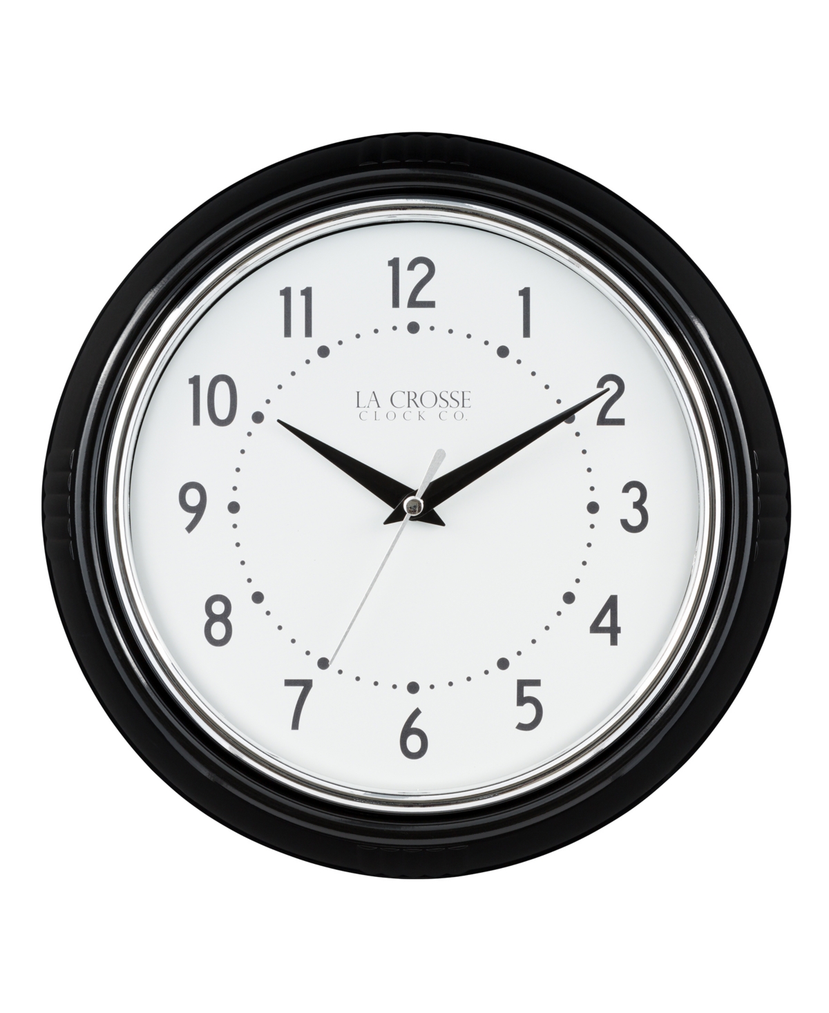 La Crosse Technology Clock 404-3624b 9.5" Retro Diner Quartz Wall Clock In Black