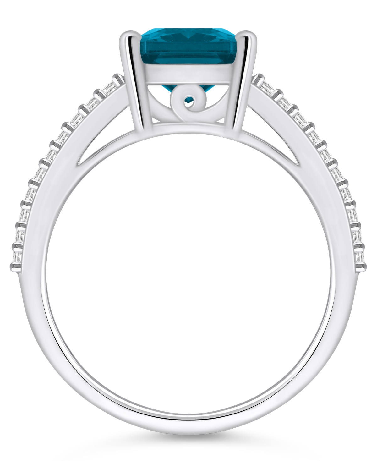 Macy'sand Diamond Accent Ring in 14K White Gold - London Blue Topaz