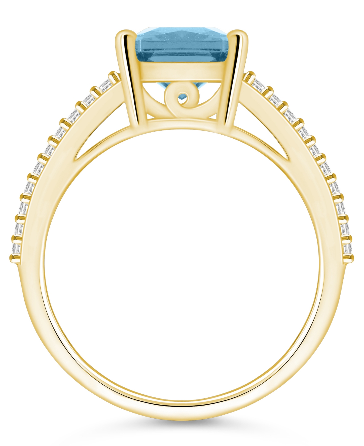 Macy'sand Diamond Accent Ring in 14K Yellow Gold - Aquamarine