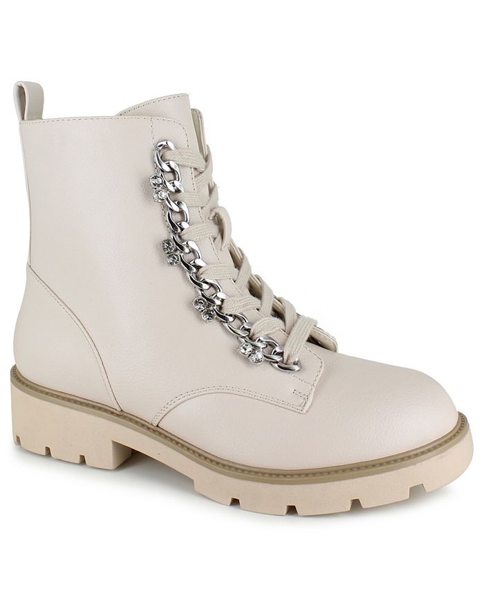 XOXO Women s Priscie Rhinestone Ornamented Combat Bootie Macy s