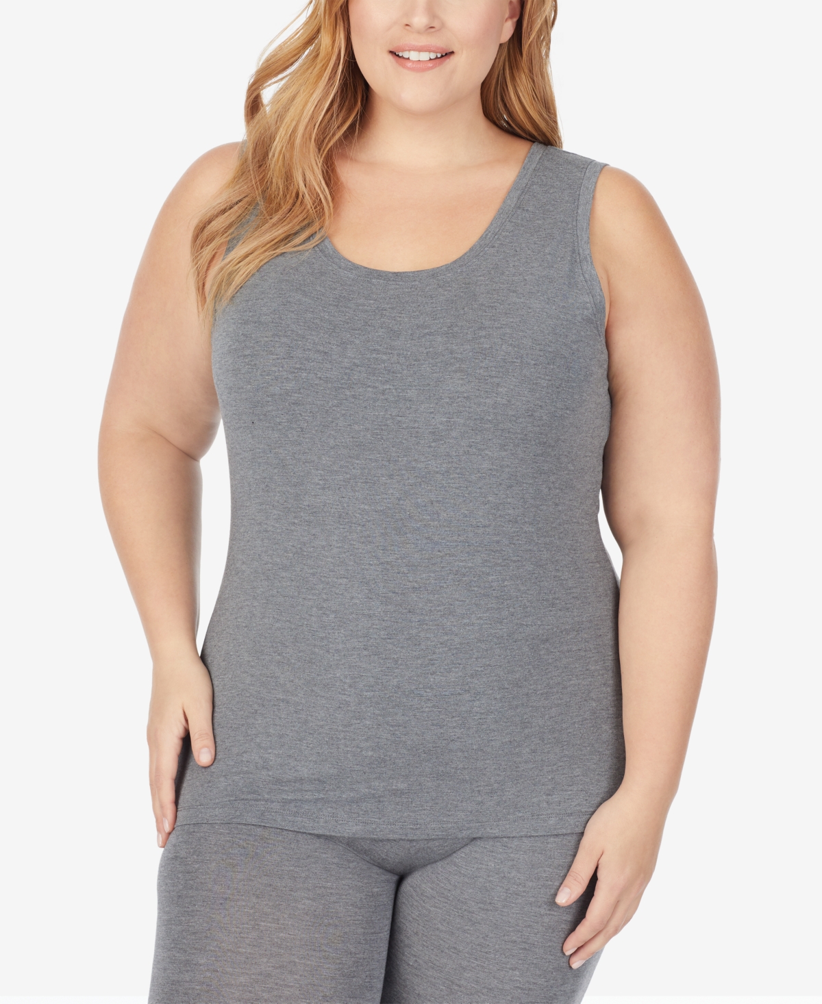 Plus Size Softwear with Stretch Reversible Tank Top - Black