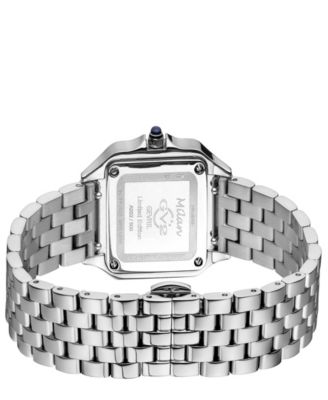 Women's Milan Swiss Quartz Silver-Tone Stainless Steel Bracelet Watch 27.5mm