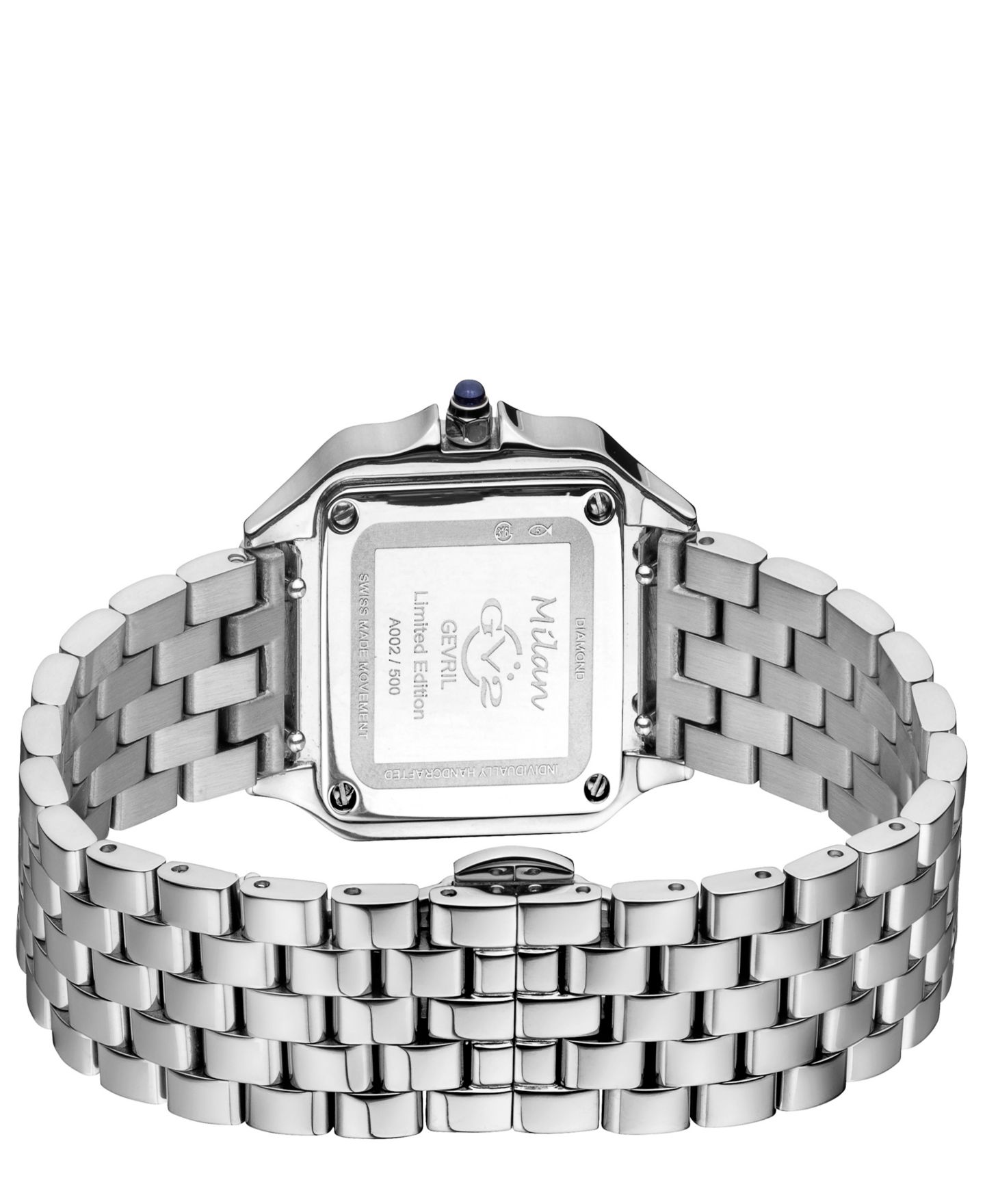 Женские часы Gevril Milan Swiss Quartz Silver-Tone Stainless Steel Bracelet Watch 27.5mm — фото 3