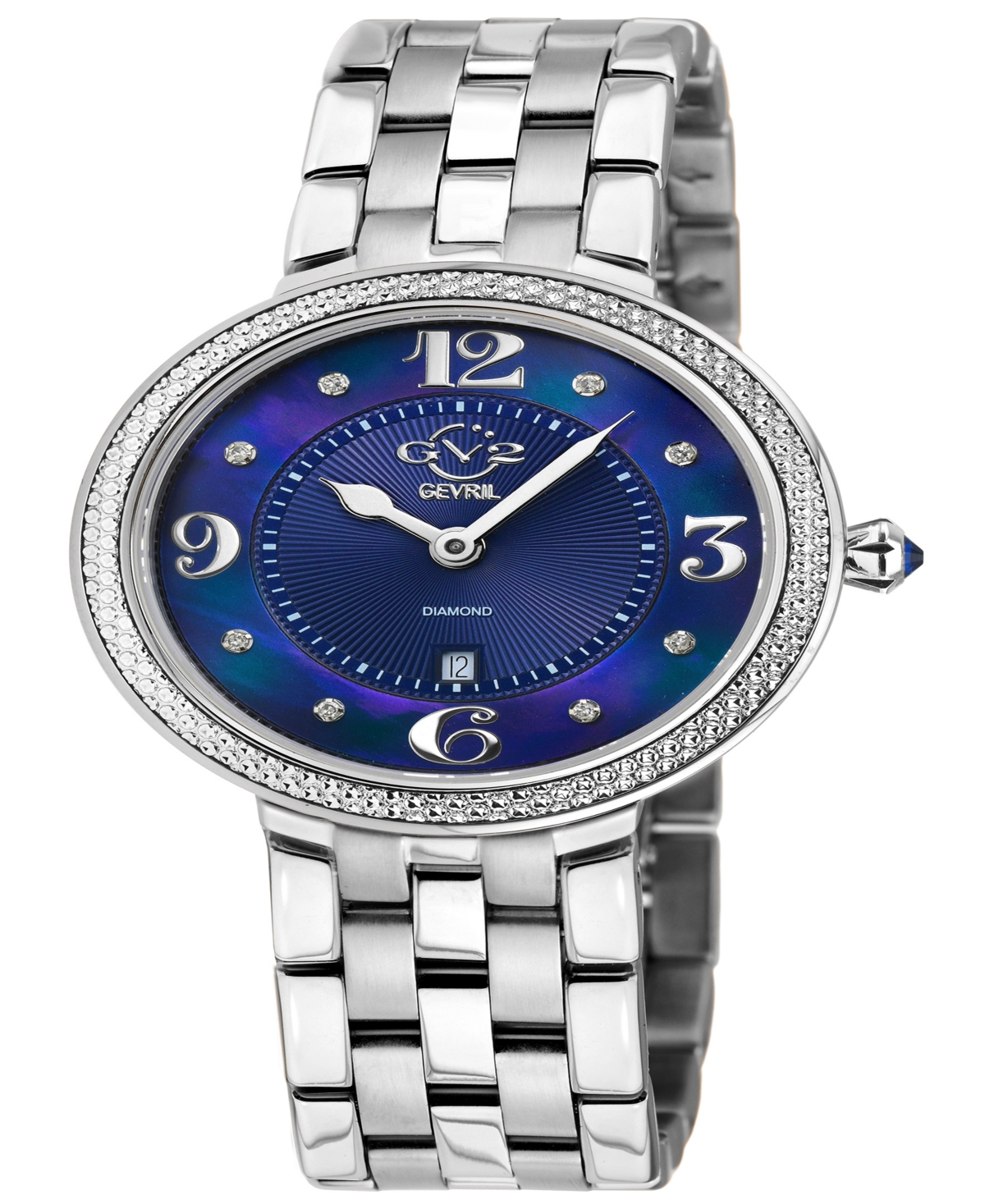 Gevril Women's Verona Swiss Quartz Silver-Tone Stainless Steel Bracelet Watch 37mm