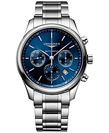 Men's Swiss Automatic Chronograph Master Stainless Steel Bracelet Watch 42mm