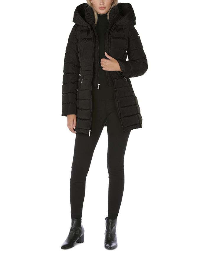 Laundry by Shelli Segal Women's Bibbed Hooded Puffer Coat Macy's