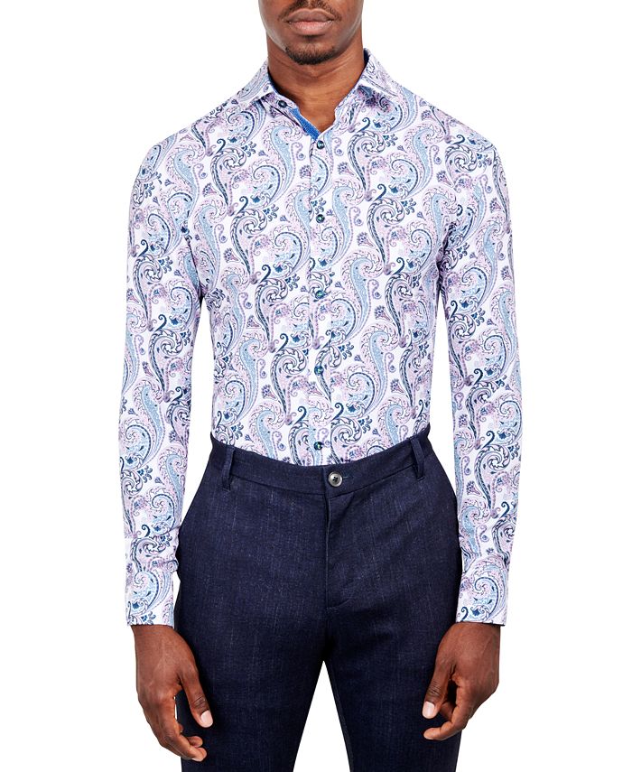 Slim fit paisley sales shirt