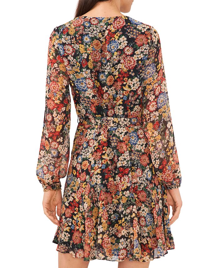 MSK Petite Floral-Print Button-Front Dress - Macy's
