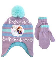 Toddler Girls Frozen Hat and Mitten Set, 2-Piece