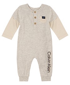 Baby Boys Henley Twofer Sleeves Coverall