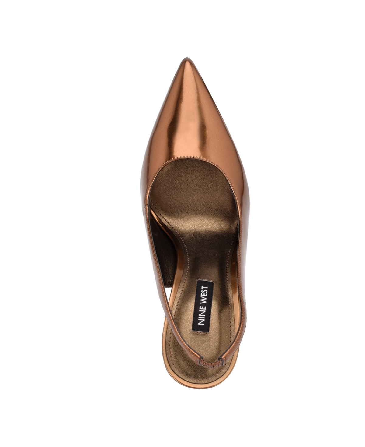 Shop Nine West Women's Feather Slingback Stiletto Pumps In Bronze Mirror Metallic